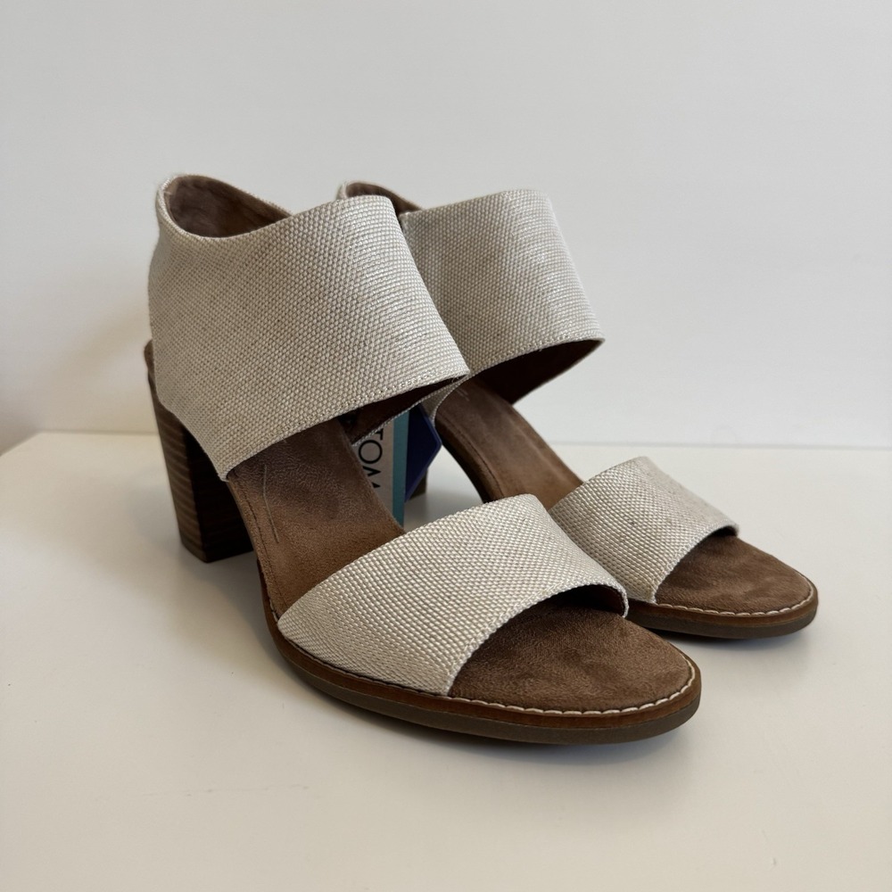 NWT TOMS Majorca Cutout Sandal -Natural Yarn Dye Cottagecore Modest Chic Comfort